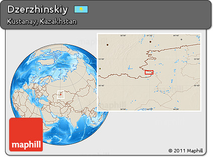 Shaded Relief Location Map of Dzerzhinskiy