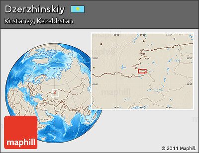 Shaded Relief Location Map of Dzerzhinskiy