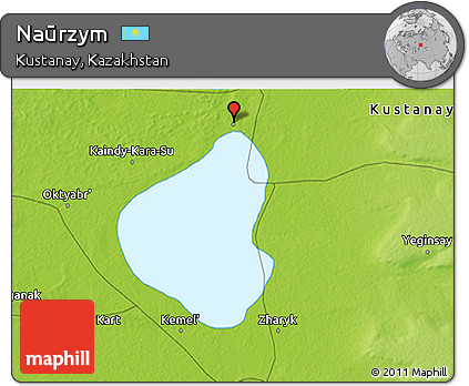 Physical 3D Map of Naūrzym