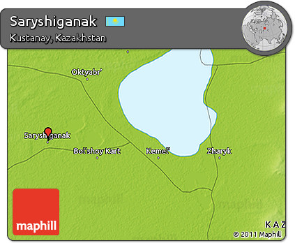 Physical 3D Map of Saryshiganak