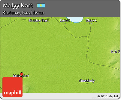 Physical 3D Map of Malyy Kart