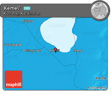 Political 3D Map of Kemel'