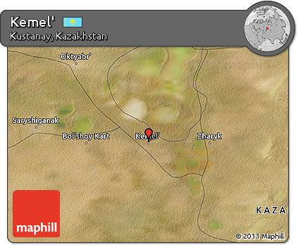 Satellite 3D Map of Kemel'