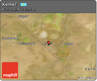 Satellite 3D Map of Kemel'