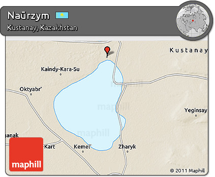Shaded Relief 3D Map of Naūrzym