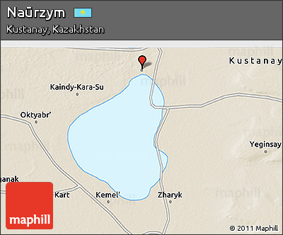 Shaded Relief 3D Map of Naūrzym