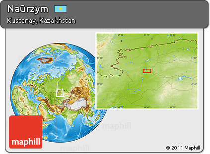 Physical Location Map of Naūrzym