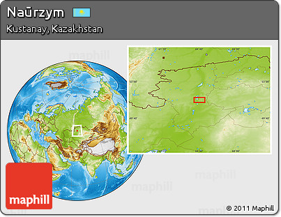 Physical Location Map of Naūrzym