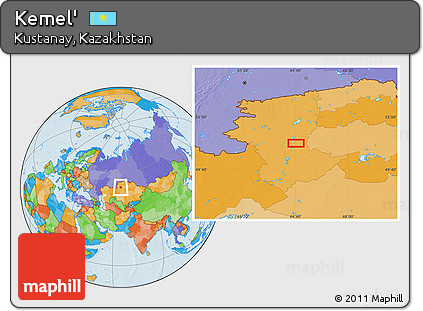 Political Location Map of Kemel'
