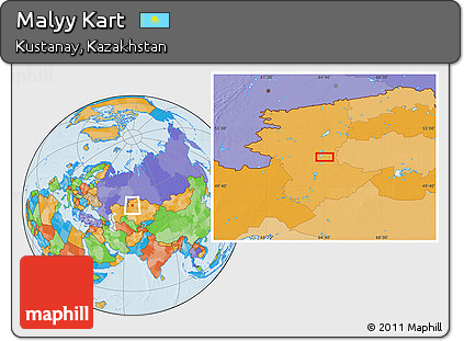 Political Location Map of Malyy Kart