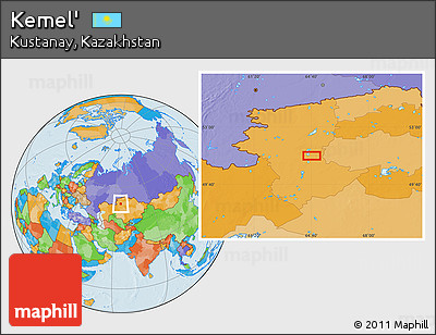 Political Location Map of Kemel'