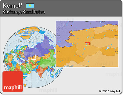 Political Location Map of Kemel'