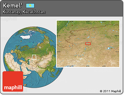 Satellite Location Map of Kemel'