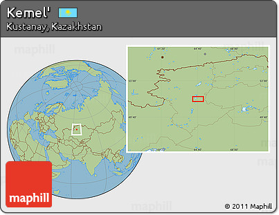Savanna Style Location Map of Kemel'