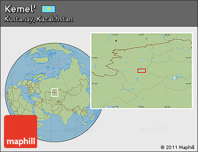 Savanna Style Location Map of Kemel'