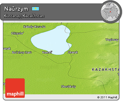 Physical Panoramic Map of Naūrzym