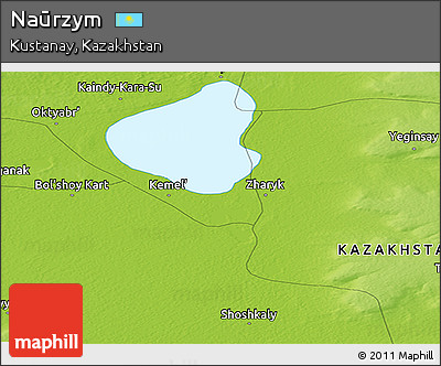 Physical Panoramic Map of Naūrzym