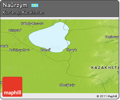 Physical Panoramic Map of Naūrzym
