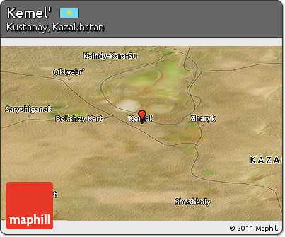 Satellite Panoramic Map of Kemel'
