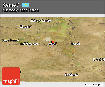 Satellite Panoramic Map of Kemel'