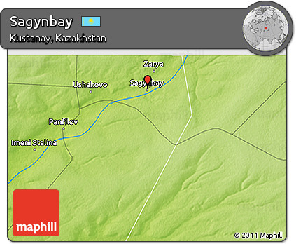 Physical 3D Map of Sagynbay