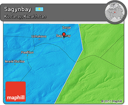 Political 3D Map of Sagynbay