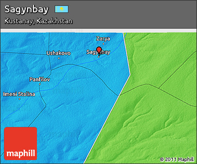 Political 3D Map of Sagynbay