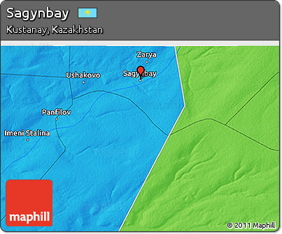 Political 3D Map of Sagynbay