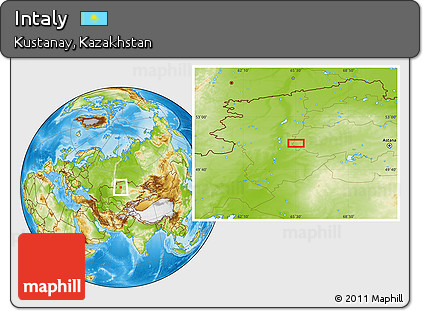 Physical Location Map of Intaly