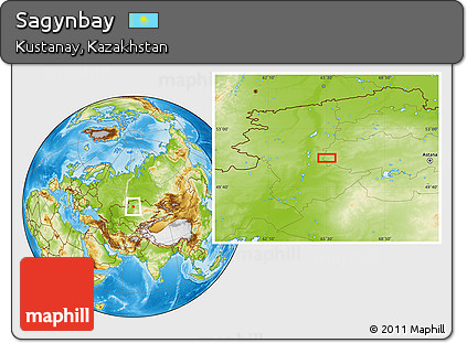 Physical Location Map of Sagynbay