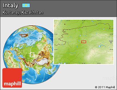 Physical Location Map of Intaly