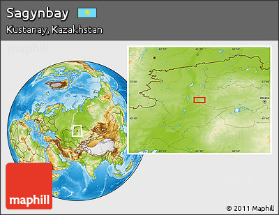 Physical Location Map of Sagynbay