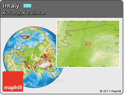 Physical Location Map of Intaly