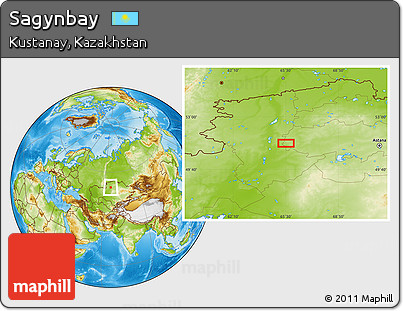 Physical Location Map of Sagynbay