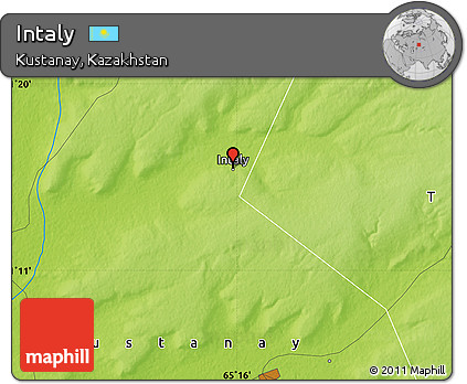 Physical Map of Intaly