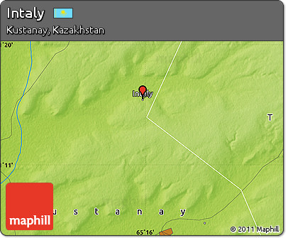 Physical Map of Intaly
