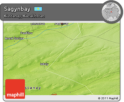 Physical Panoramic Map of Sagynbay