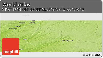 Physical Panoramic Map of the Area around 51° 19' 36" N, 65° 31' 30" E