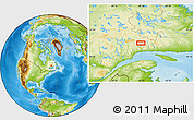 Physical Location Map of the area around 51° 19' 36" N, 66° 13' 29" W