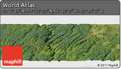 Satellite Panoramic Map of the Area around 51° 19' 36" N, 66° 13' 29" W