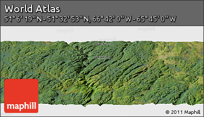 Satellite Panoramic Map of the Area around 51° 19' 36" N, 66° 13' 29" W