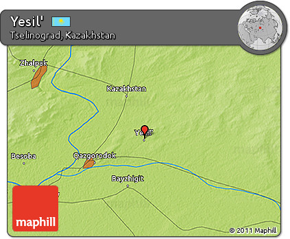 Physical 3D Map of Yesil'
