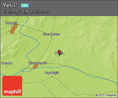 Physical 3D Map of Yesil'