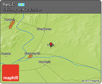 Physical 3D Map of Yesil'