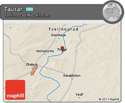 Shaded Relief 3D Map of Tausar