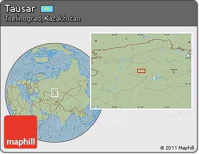 Savanna Style Location Map of Tausar, hill shading