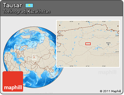 Shaded Relief Location Map of Tausar