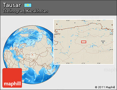 Shaded Relief Location Map of Tausar