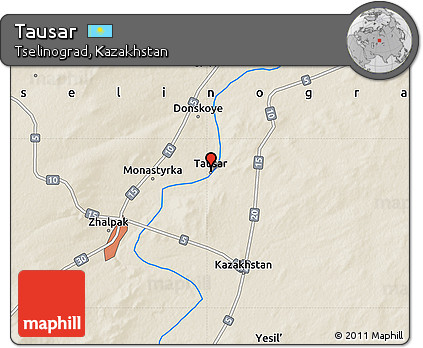 Shaded Relief Map of Tausar