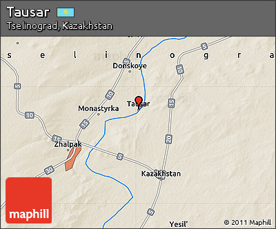Shaded Relief Map of Tausar